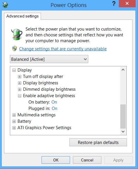 Hot PC Tips - Change Adaptive Brightness