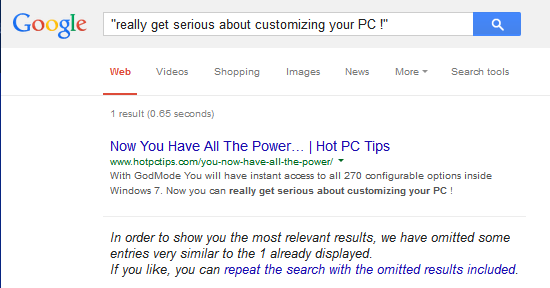 Hot PC Tips - Exact Phrase