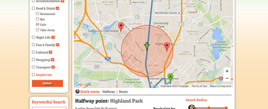 Use the Web to Find a Place “Halfway”